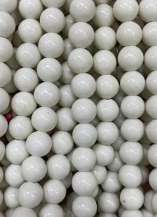 Натуральний камінь говліт 8 мм білий довжина нитки 45 см