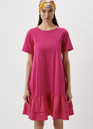 Хлопковое ярусное платье сукня weekend max mara италия 100% хлопок