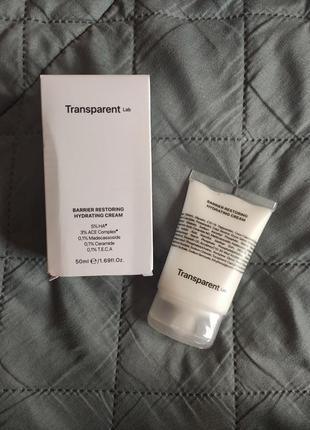 Ультразволожуючий крем transparent-lab barrier restoring hydrating cream 50 ml1 фото