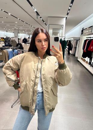 Куртка боммбер оверсайз зара zara xs