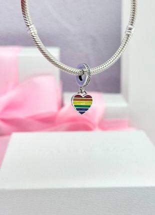 Серебряный шарм-подвеска прайд пандора