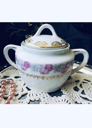 🔥 сахарница 🔥 винтажный фарфор розы розы швеция
