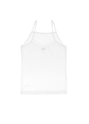 Детская майка на тонких бретельках ажурная