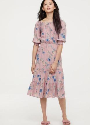 Квіткове красиве мідіплаття h&m