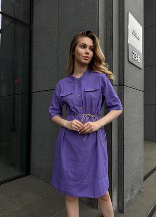 Лляна сукня міні