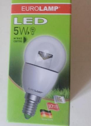 Світлодіодна лампа led 5w, e14, 3000k eurolamp