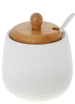 Цукорниця фарфорова з ложкою naturel 0.35 л.