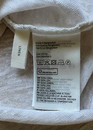 Льняная футболка с v-образным вырезом h&m10 фото