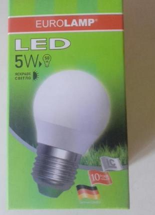 Світлодіодна лампа led 5w, e27, 4000k eurolamp