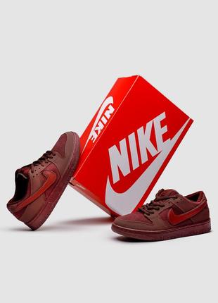 Женские кроссовки nike sb dunk low bordo brown, найк б данк бордовые, nike dunk premium