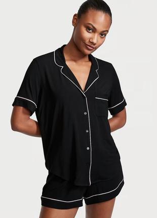 Піжама victoria’s secret чорна коротка на ґудзиках