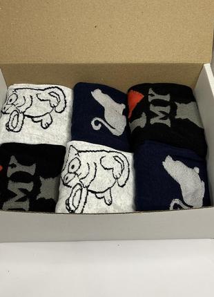 Женский подарочный бокс высоких носков с принтом коты, размер 36-41