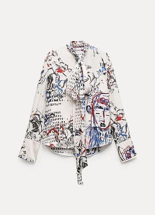 Блуза с бантом zara zw