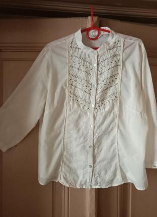 Супер коттоновая блузка молочного цвета