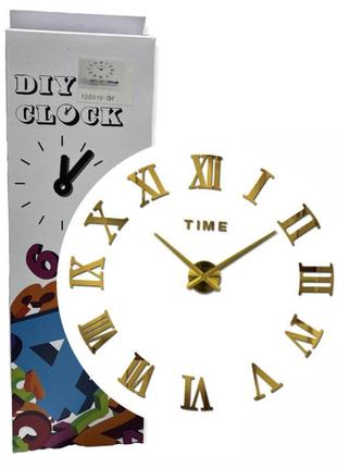 Полісні 3d зеркальні часи римські золото настінні 90 см gold