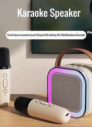 Караоке    светодiодный беспроводной 2 мiкрофона  аудиомикрофон деткараоке speaker 	k12¶