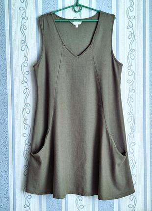 Льняное платье apricot