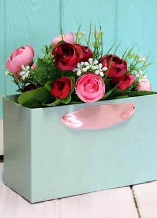Коробка для квітів 16*10*7см ментол тм упаковкин  "lv"
