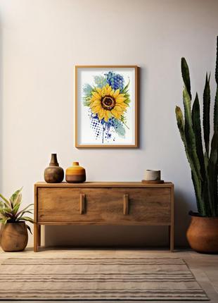 Набор для вышивки крестиком "цвет солнца" 41х21 см abris art разноцветный (2000002818359)6 фото