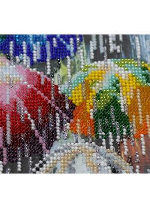 Набор для вышивки бисером "веселые зонтики" 40х20 см abris art разноцветный (2000002818557)3 фото