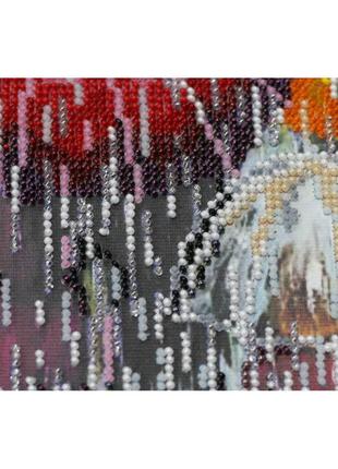 Набор для вышивки бисером "веселые зонтики" 40х20 см abris art разноцветный (2000002818557)4 фото