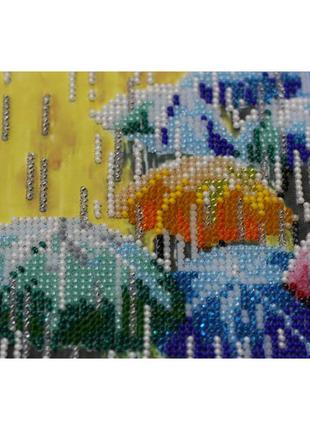 Набор для вышивки бисером "веселые зонтики" 40х20 см abris art разноцветный (2000002818557)2 фото