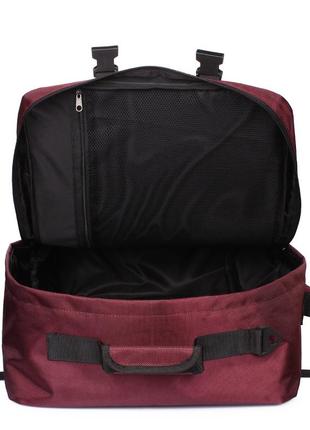 Рюкзак-сумка для ручной клади poolparty cabin 55x40x20см мау / skyup бордовый6 фото