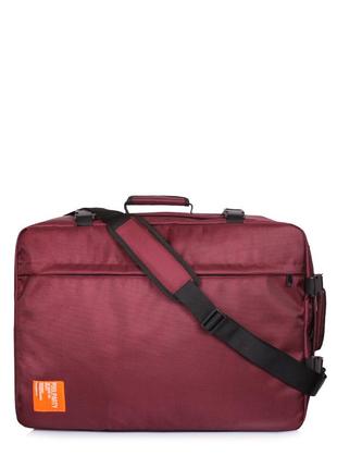 Рюкзак-сумка для ручной клади poolparty cabin 55x40x20см мау / skyup бордовый4 фото