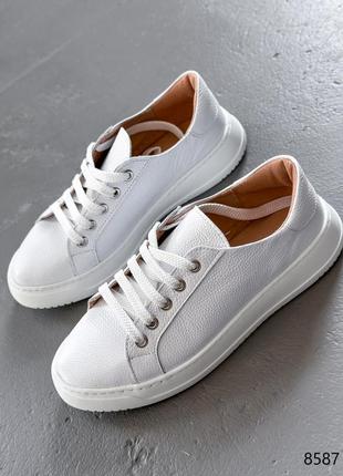 Кроссовки женские ria белая натуральная кожа
