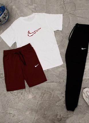 3в1 летний мужской спортивный костюм комплект nike