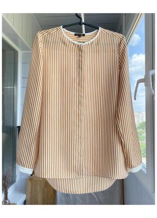 Сорочка в смужку massimo dutti, шовк