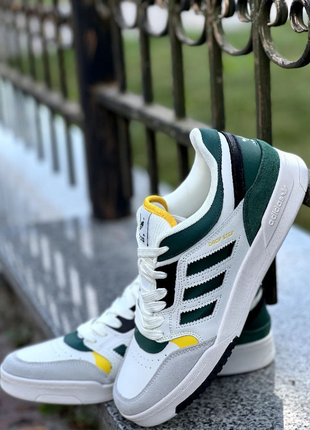 Adidas drop step low white green