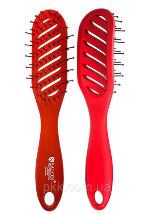 Расческа для волос массажная продувная  salon professional красный (2000002542902)2 фото