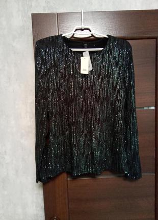 Брендовая новая красивая блуза с длинным рукавом р.12-14.