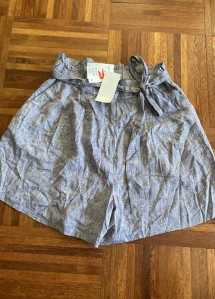 Нові льняні шорти з високою посадкою h&m  14 42 l-lx  швеція 🇸🇪