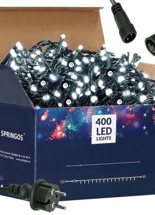 Гірлянда вулична (зовнішня) springos 24 м 400 led cl0401 cold white2 фото