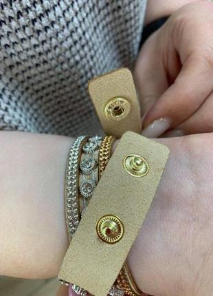 Женские кварцевые часы браслет cl karno золотые с кожаным ремешком4 фото