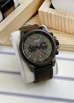 Мужские наручные часы curren 8314 black-brown часы  черного цвета карен коричневый ремешок1 фото