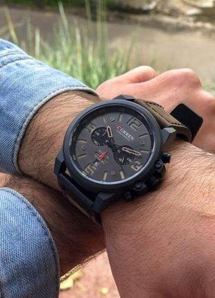 Мужские наручные часы curren 8314 black-brown часы  черного цвета карен коричневый ремешок3 фото