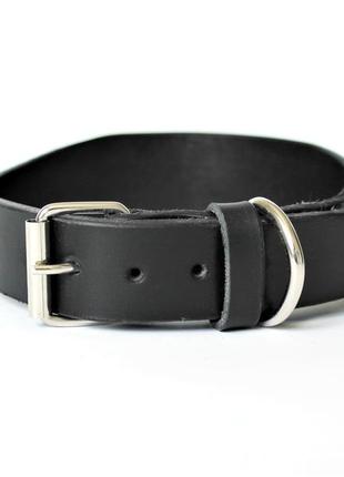 Кожаный ошейник для собак "lockdog" с расширением черный3 фото