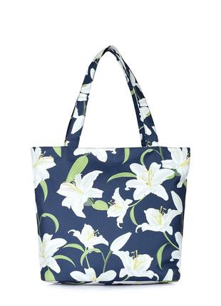 Женская текстильная сумка poolparty select с лилиями1 фото