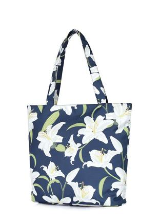Женская текстильная сумка poolparty select с лилиями2 фото