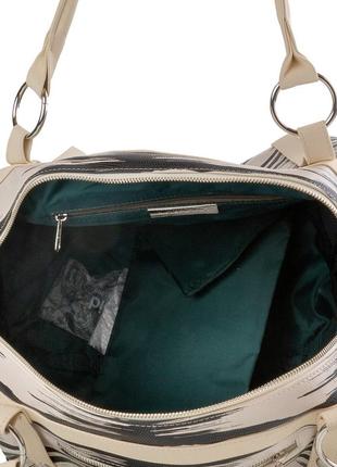 Сумка повседневно-дорожная сумка 48х34х23 см laskara черно-белый (2000002244370)8 фото