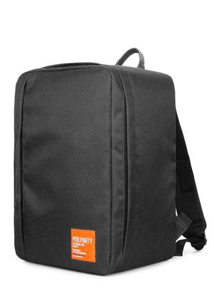 Рюкзак для ручной клади airport  40x30x20 см poolparty черный (2000000289809)2 фото