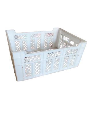 Ящик пластиковый белый с отверстиями 40x30x18 см