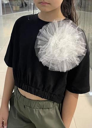 Футболка блуза с цветком