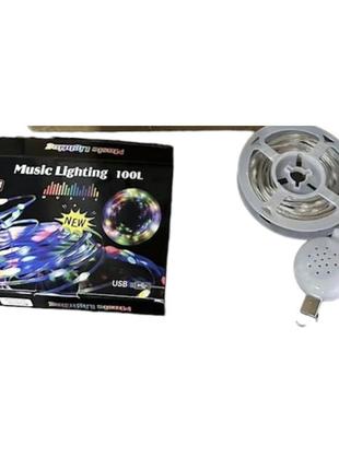 Гирлянда музыкальная  usb  теплый и микс   10100   sf-3  sf-4