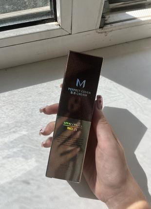 Bb-крем для лица missha m perfect cover bb cream spf 42/pa +++, 21 light beige, 50 мл