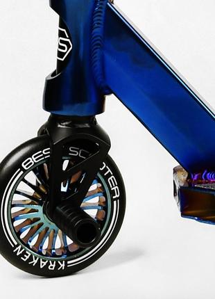 Самокат трюковий 58х87 см best scooter чорно-блакитний (2000002311225)8 фото