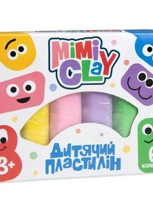 Набір для творчості "дитячий пластилін: mimi clay", 6 кольорів2 фото
